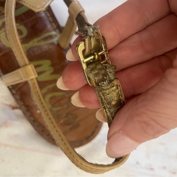 Sam Edelman Gigi T-strap Nude Sandal Size 8.5 Summer Vacay Shoes - Picture 12 of 12